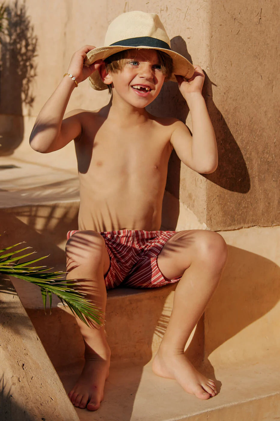 Leopard Boys Swim Short | Riad Red