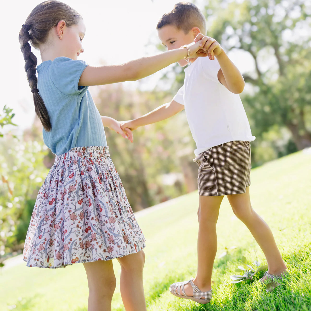 Gingham Twill Shorts | Cocoa