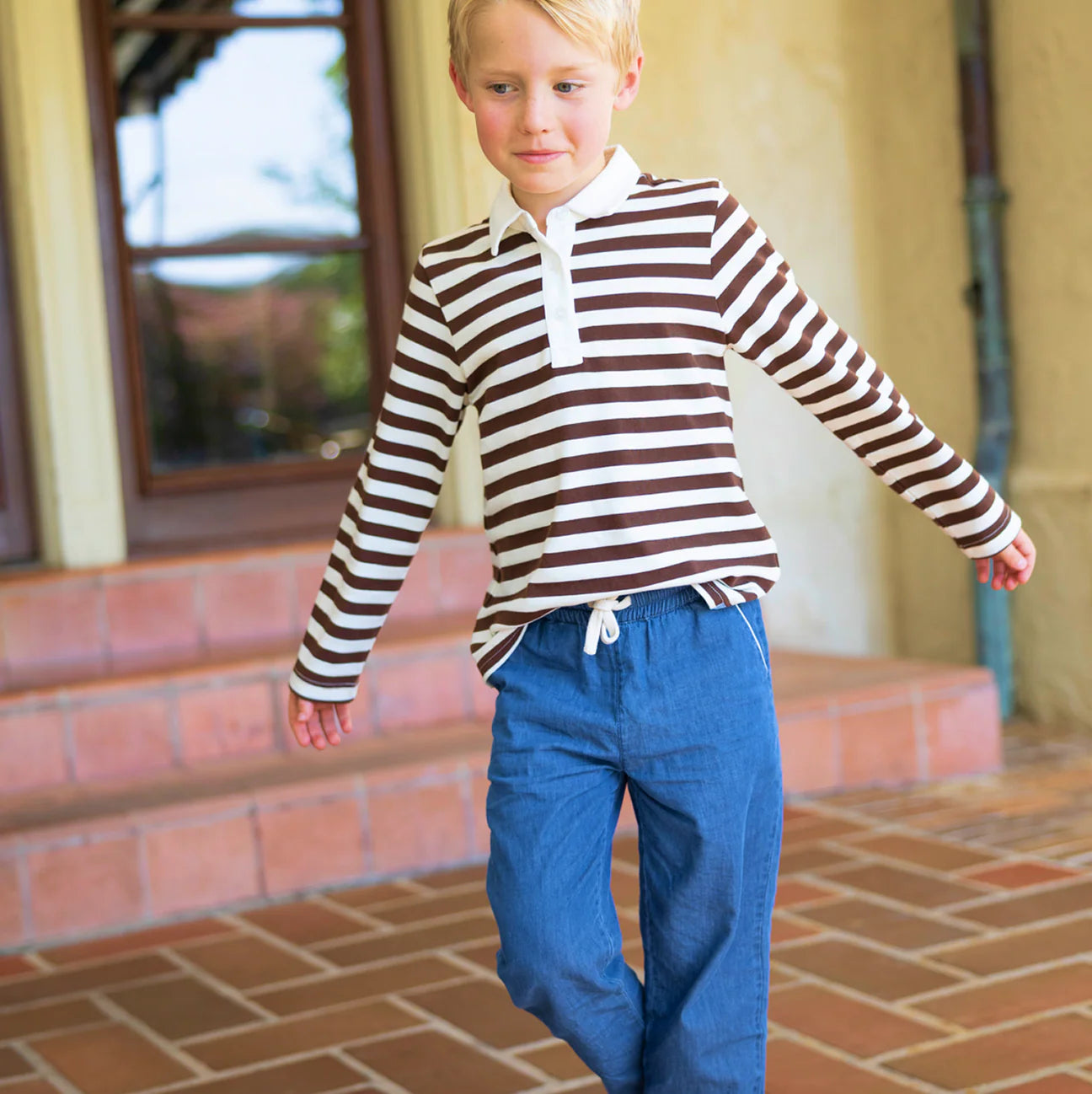 Rugby Shirt | Cocoa Stripe