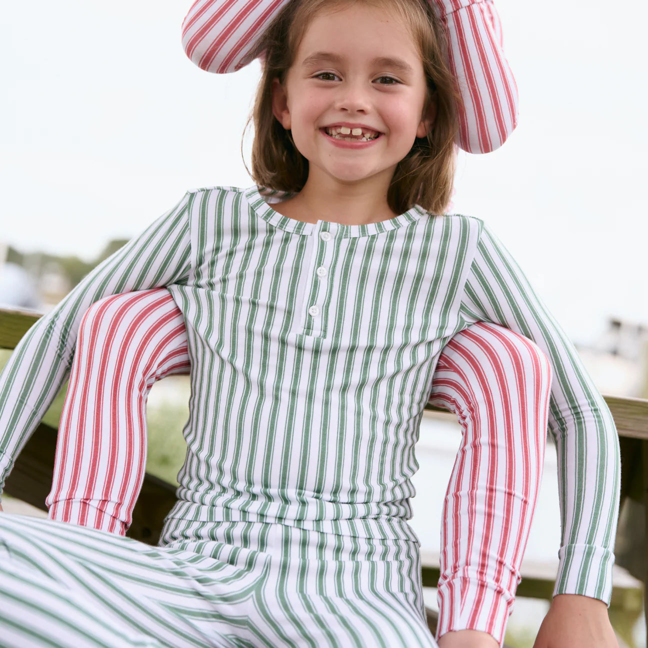 Pima Pajamas Set | Boxwood Stripe