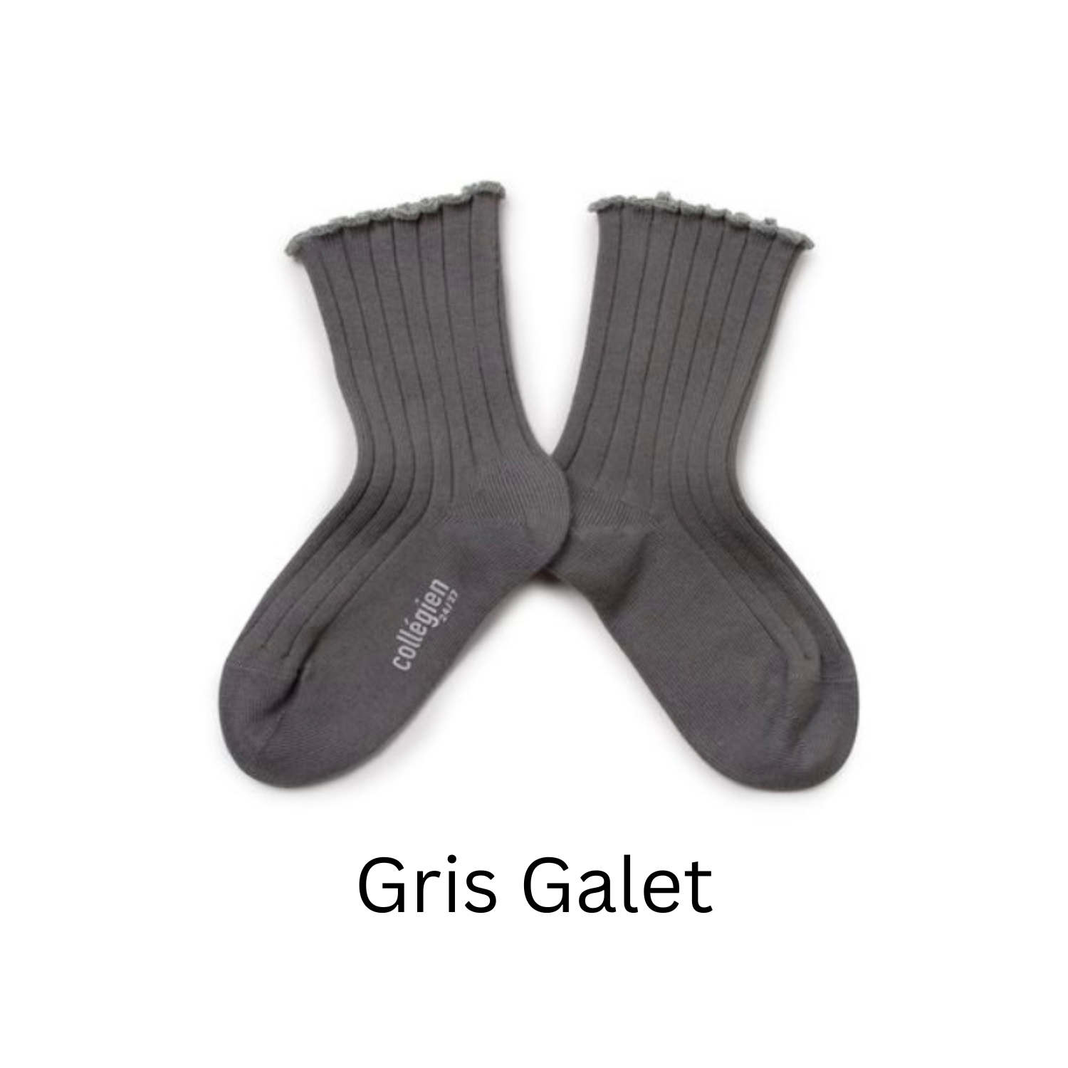 Delphine Lettuce Trim Ribbed Socks