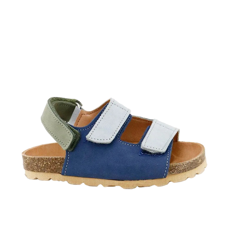 Leather Velcro Sandals | Color Block