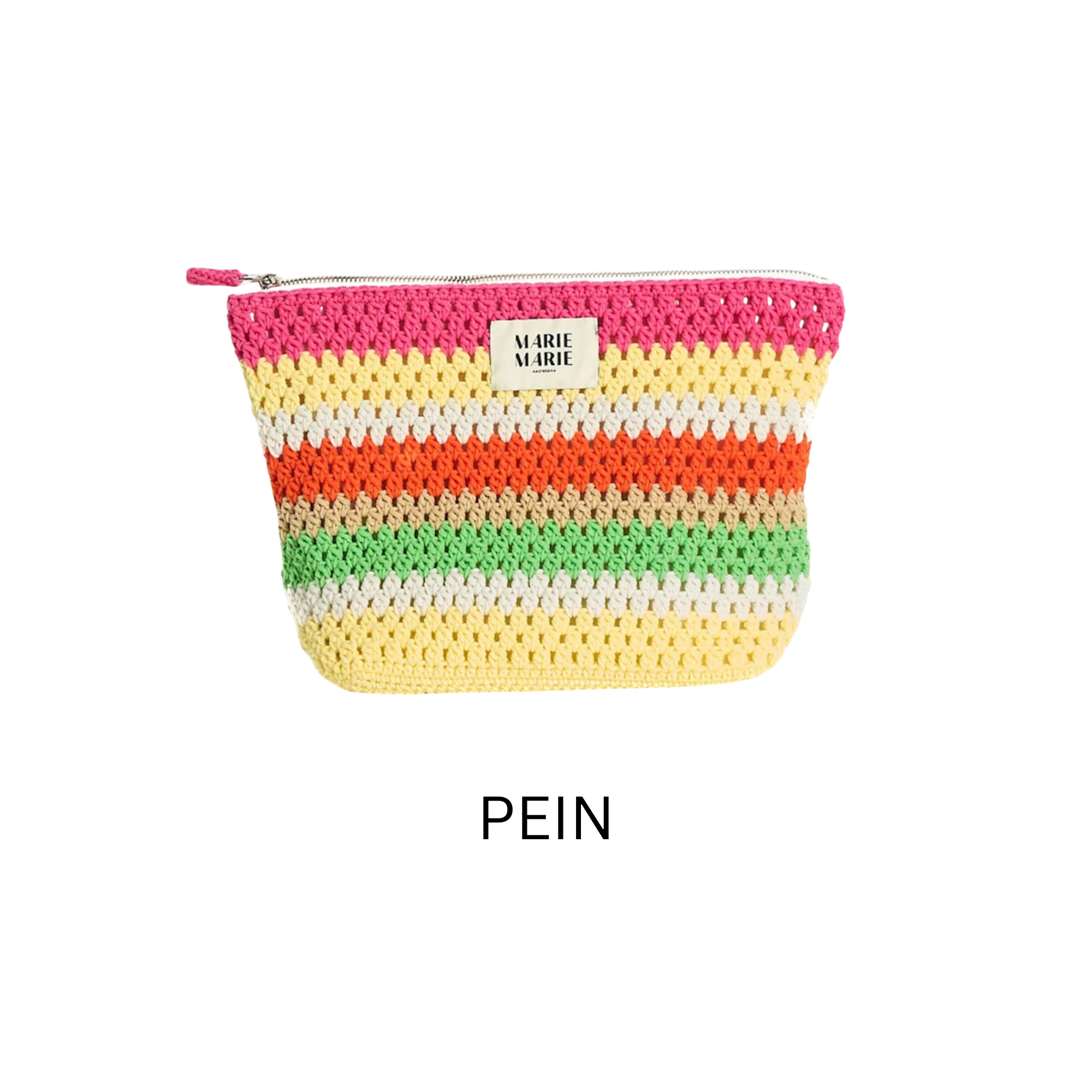 Striped Crochet Large Pouch