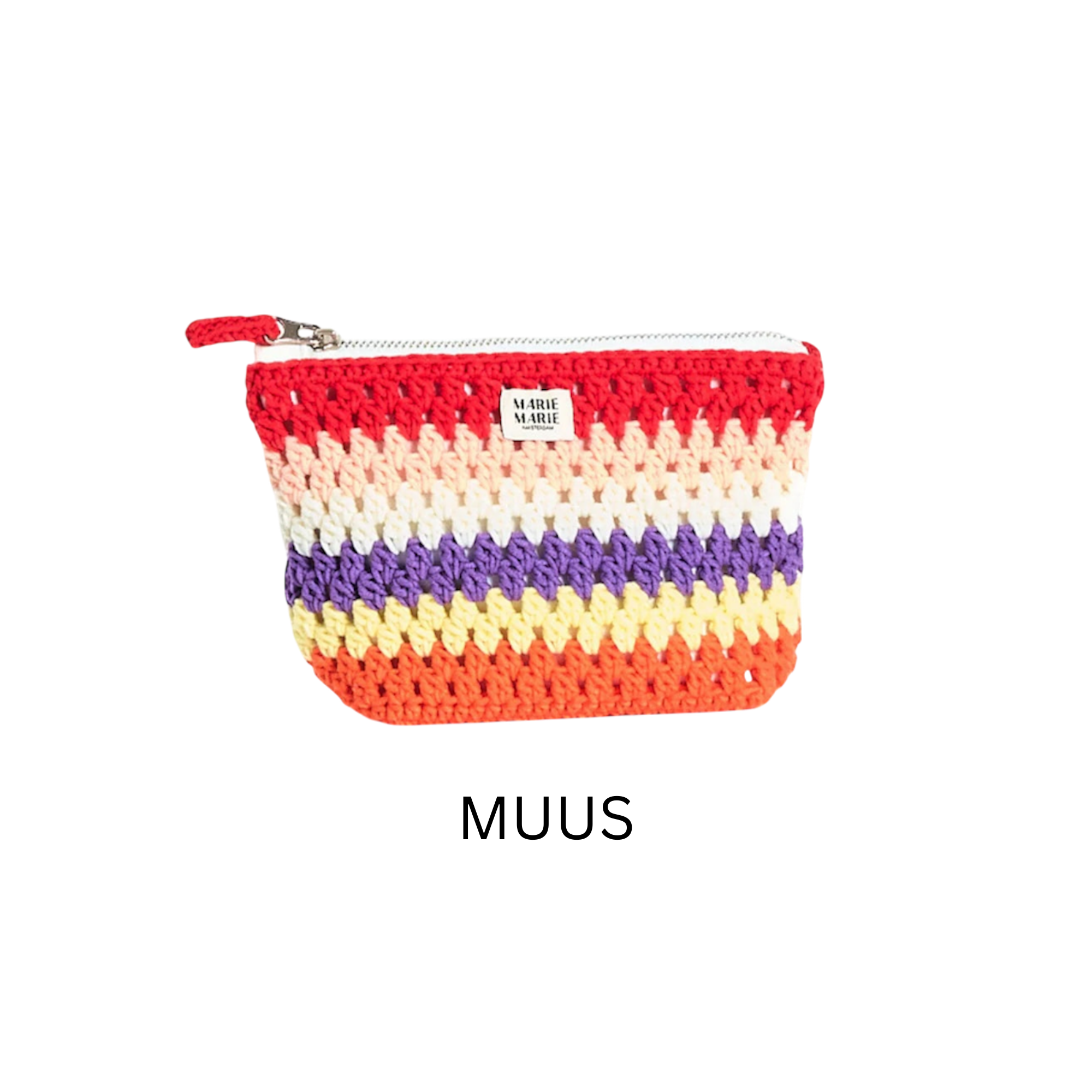 Striped Crochet Small Pouch
