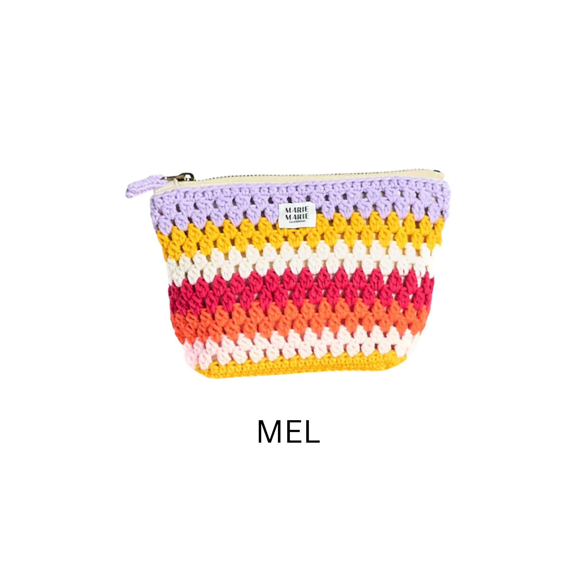 Striped Crochet Small Pouch