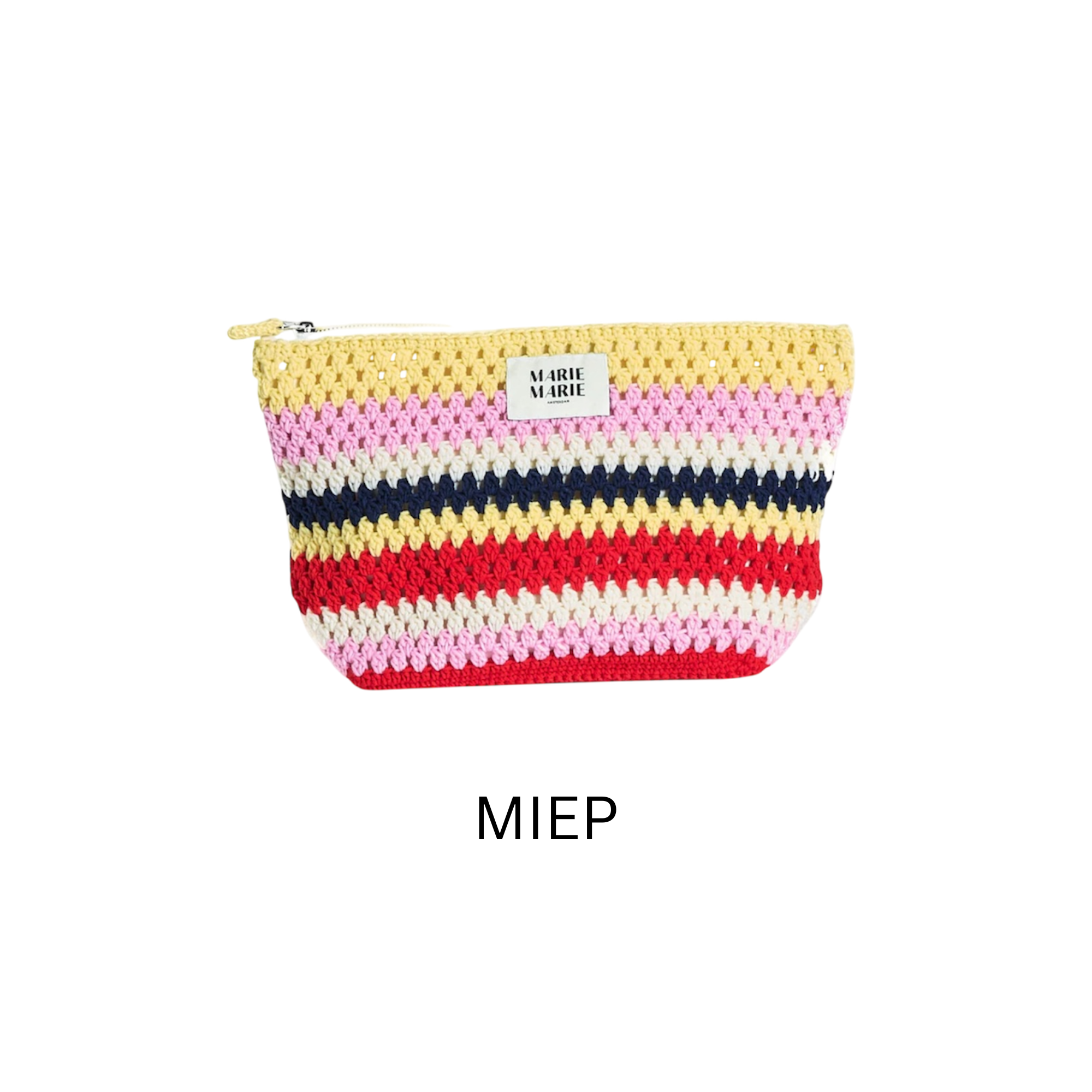 Striped Crochet Small Pouch