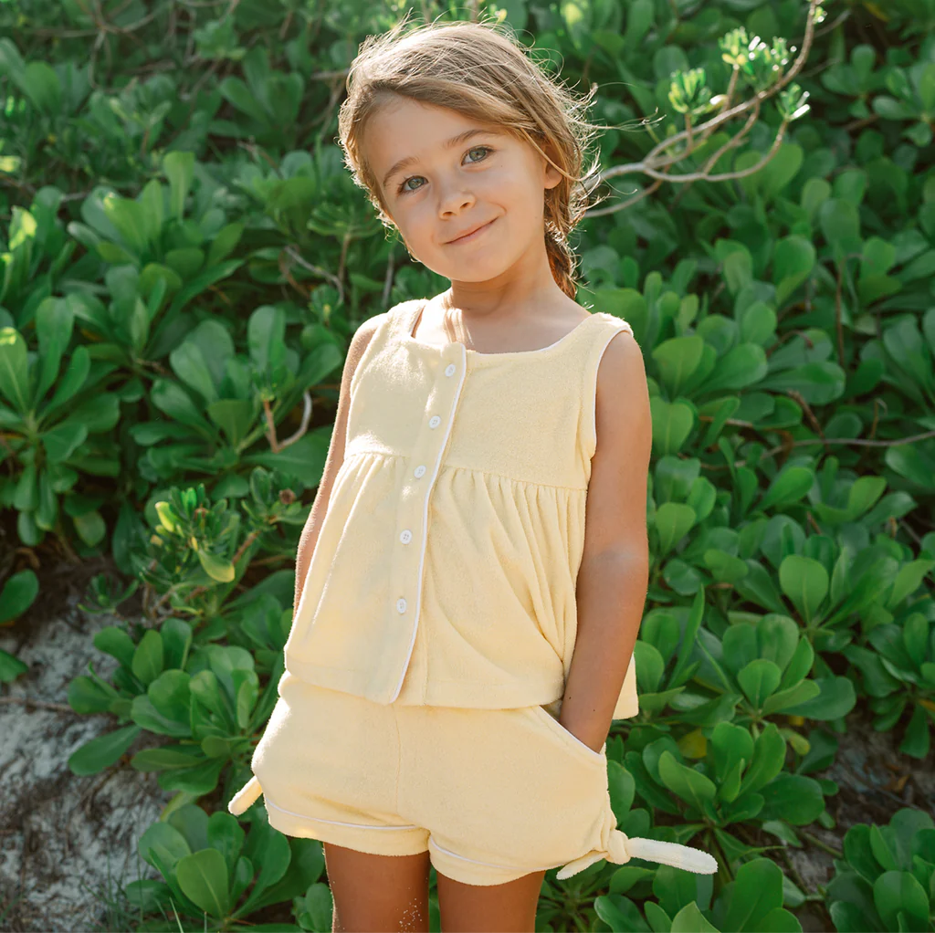 French Terry Button Up Tank | Banana