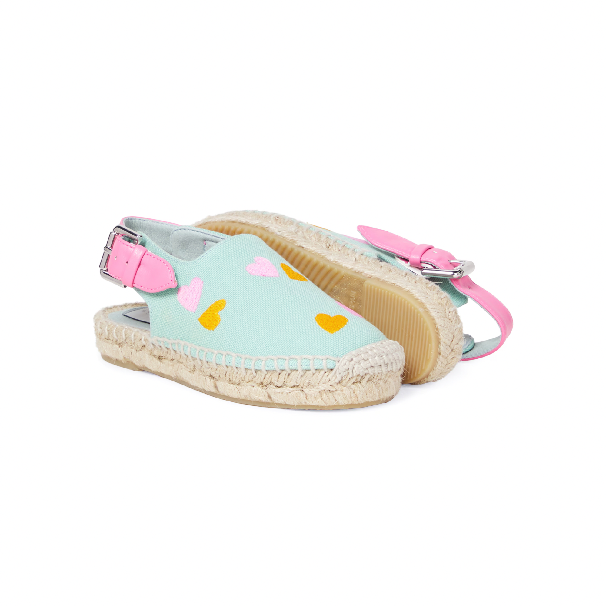 Embroidered Canvas Slingback Mules