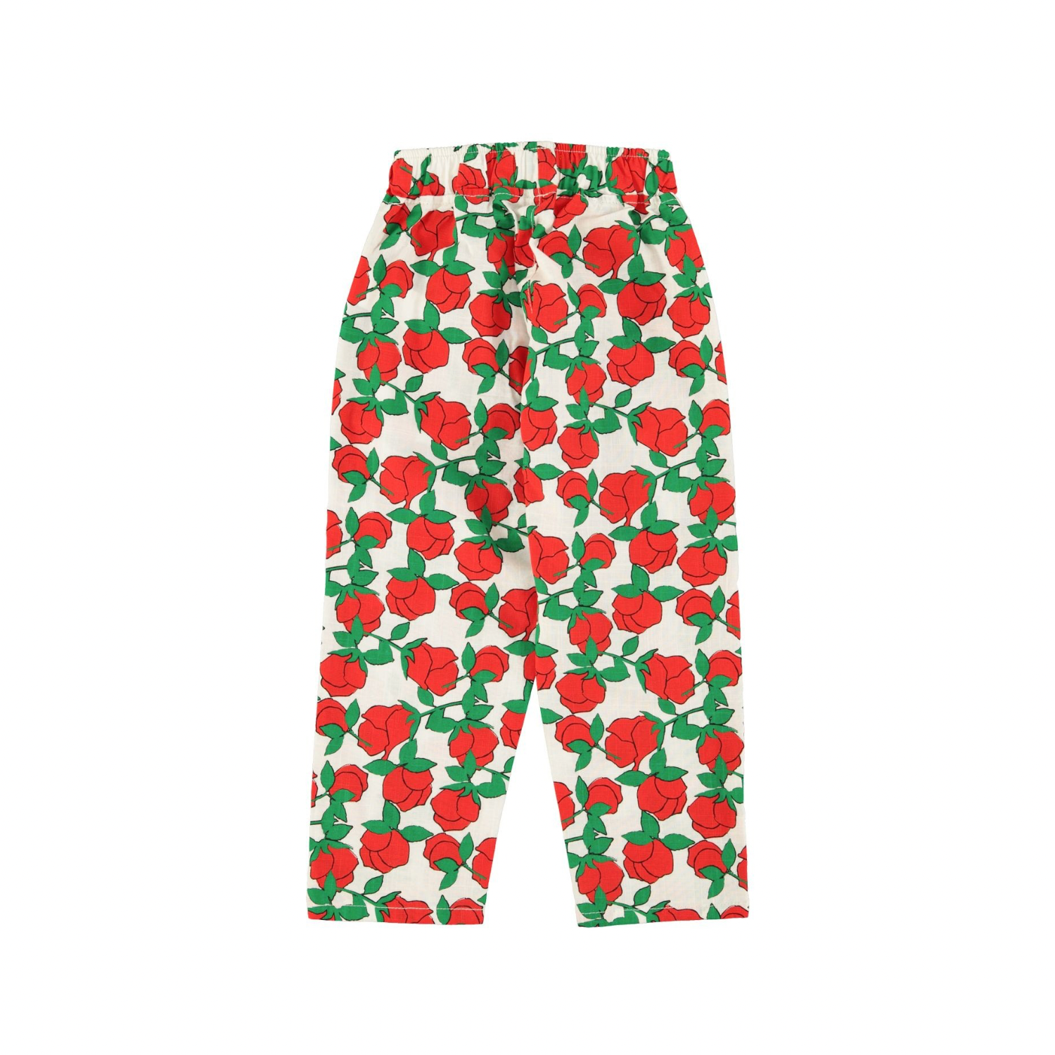 Rose Print Trousers | Ecru/Red