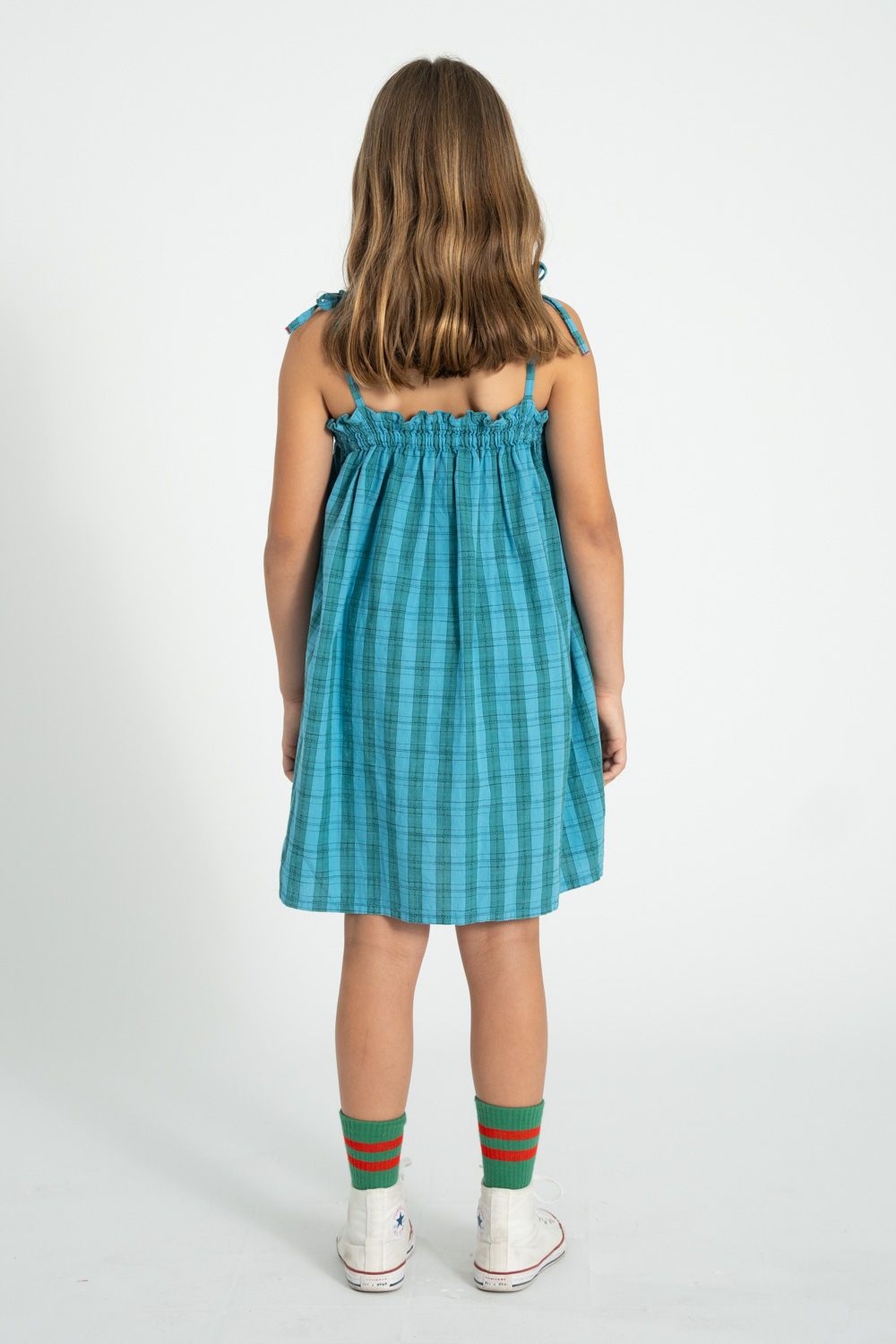 Checkered Short Dress | Blue/Green