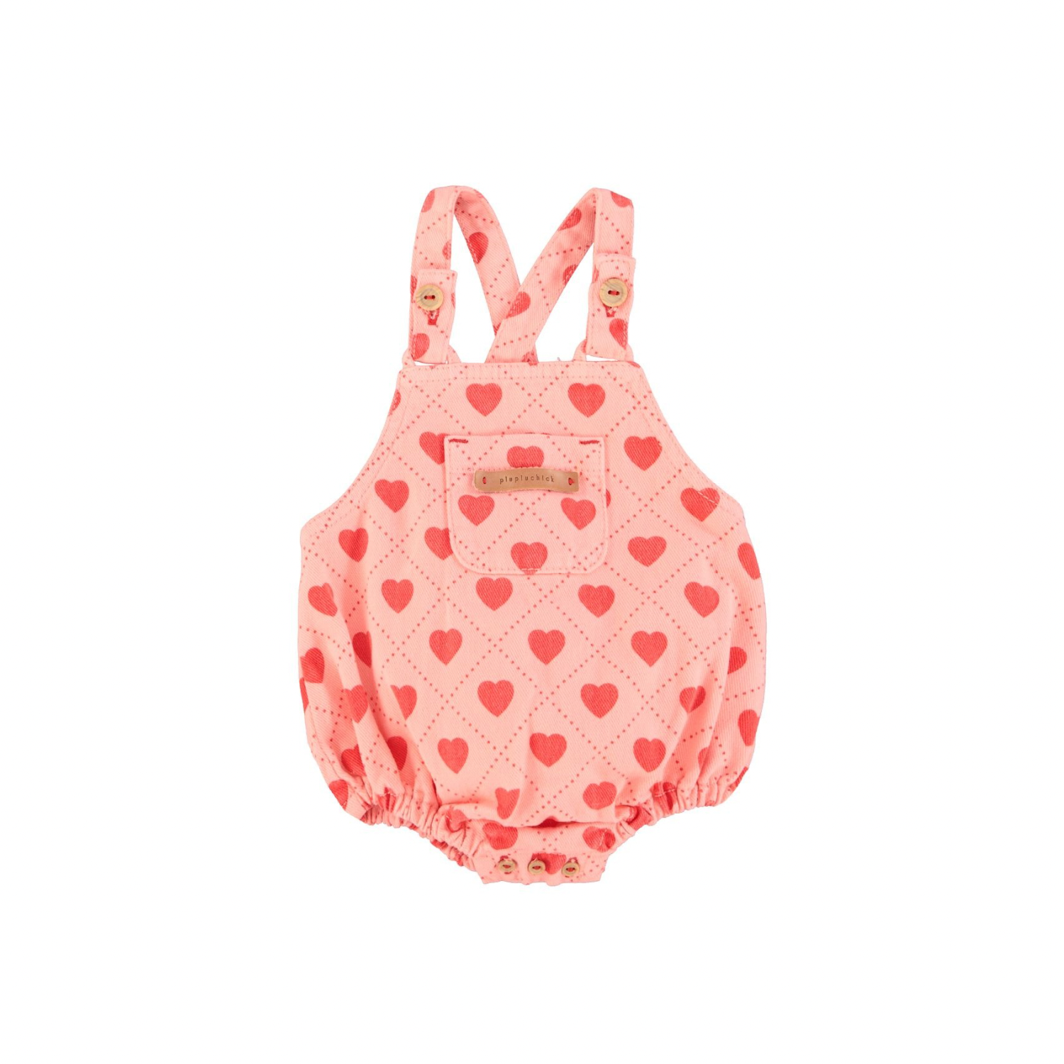 Heart Print Baby Romper | Pink/Red