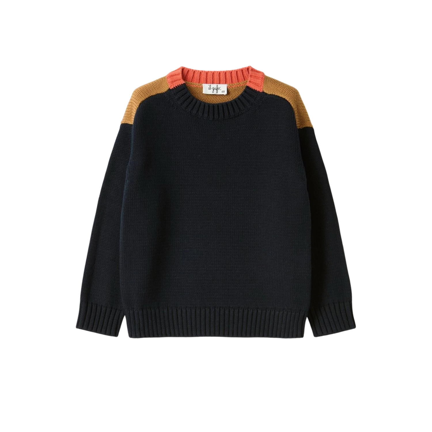 Color Block Sweater | Blue/Beaver Brown