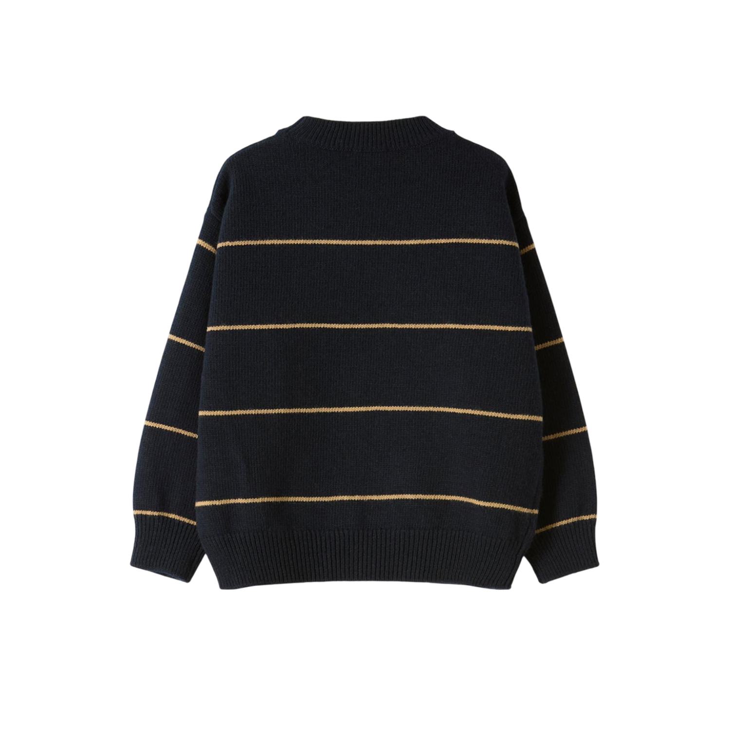 Crew Neck Sweater | Blue/Beaver Brown