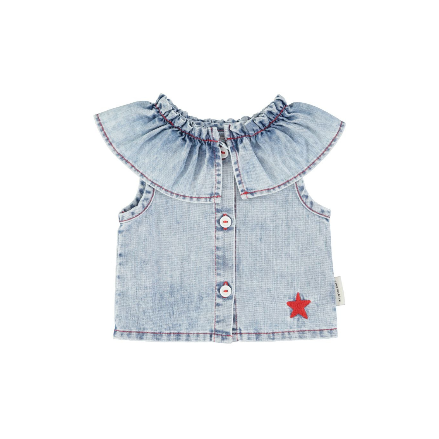 Sleeveless Blouse | Light Blue Denim