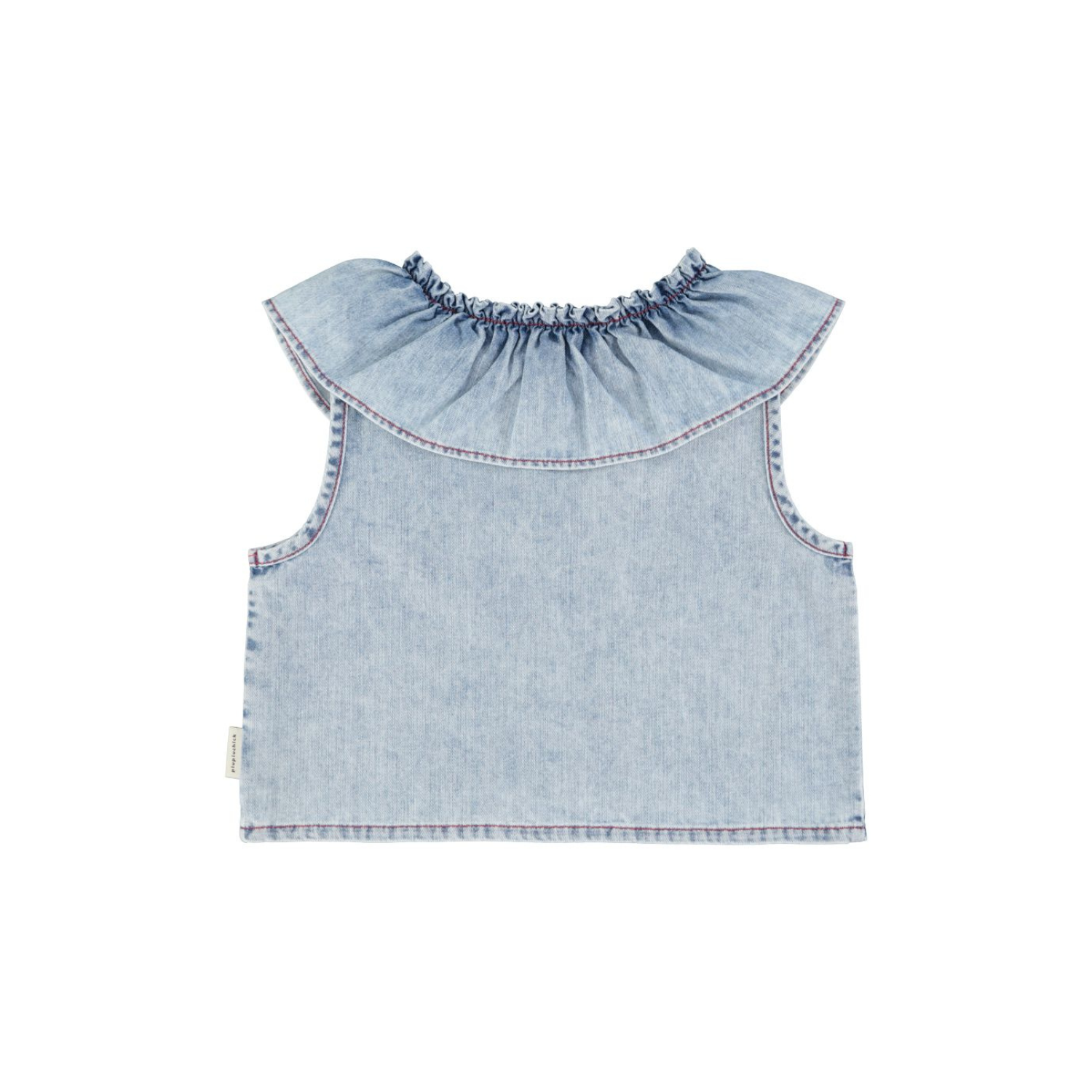 Sleeveless Blouse | Light Blue Denim