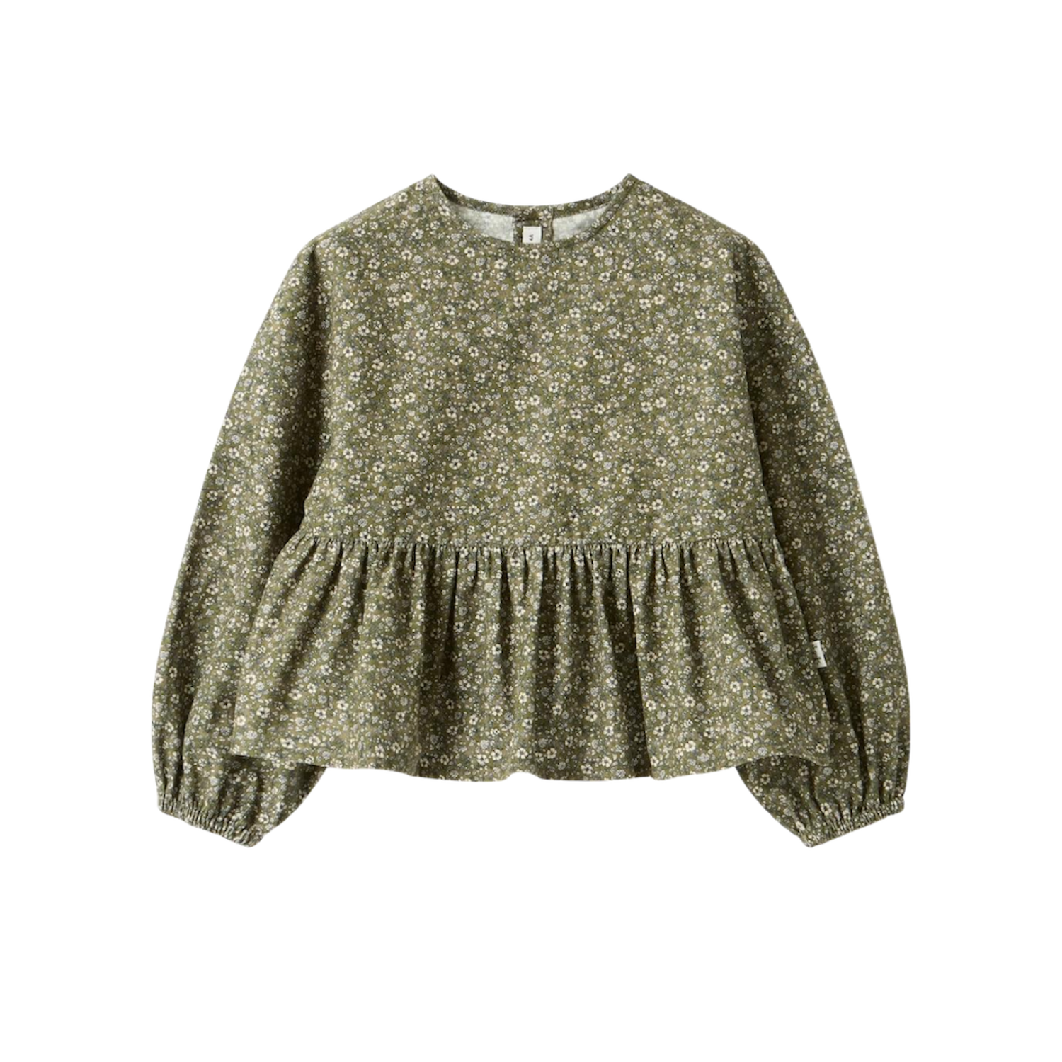 Floral Velvet Blouse | Forest Green