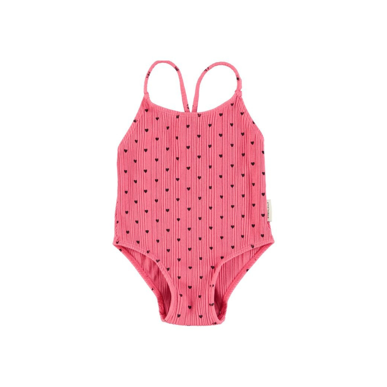 Hearts Print Swimsuit | Pink/Black