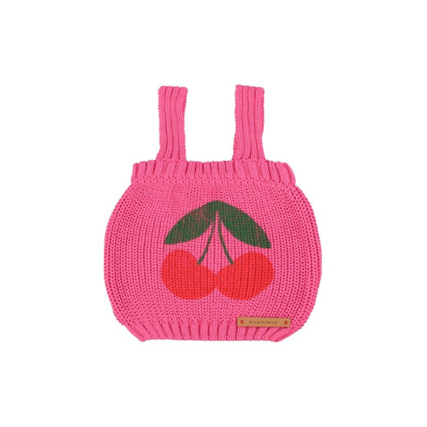 Knitted Cherry Print Top | Pink