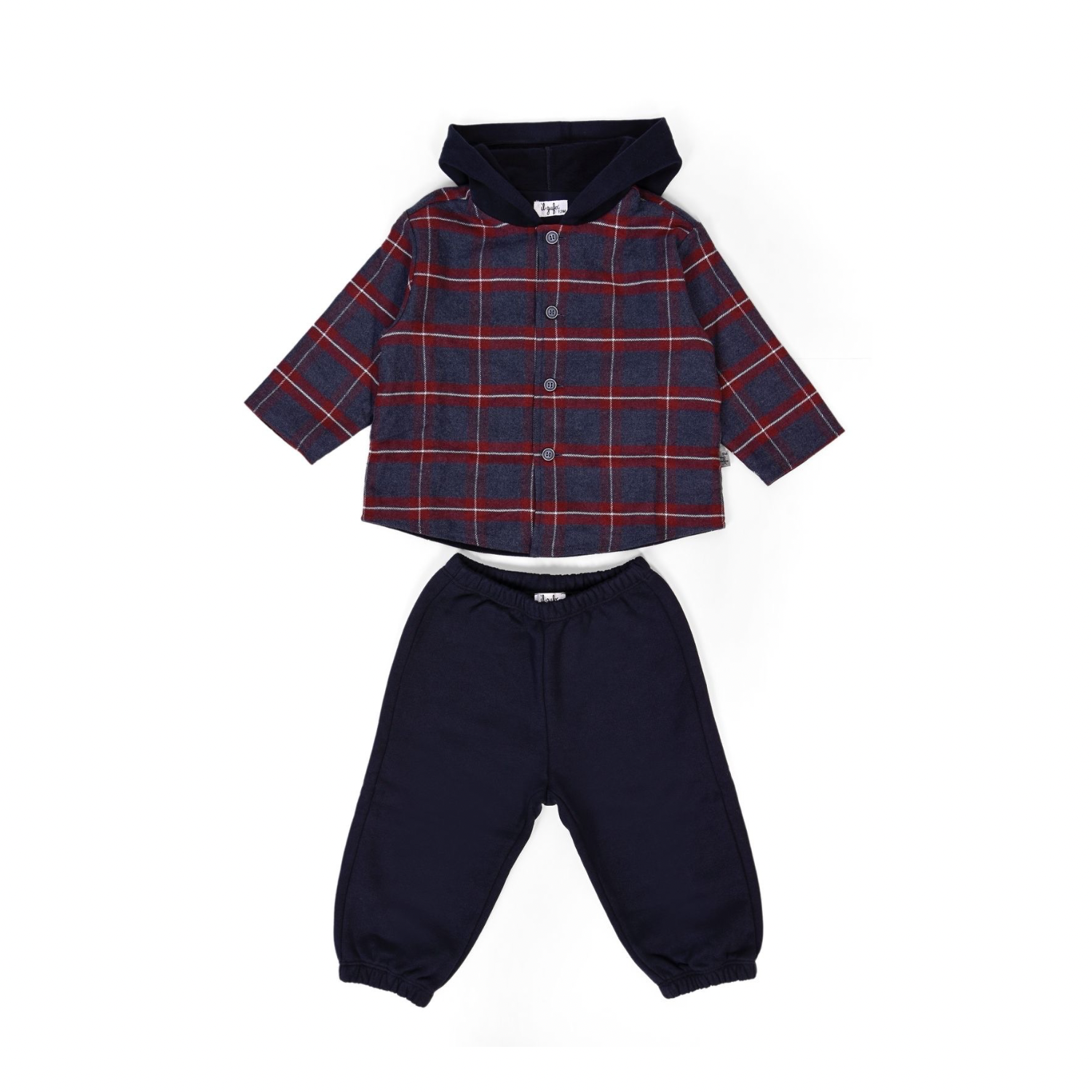 Sweatshirt & Trouser Set | Dark Red/Blue