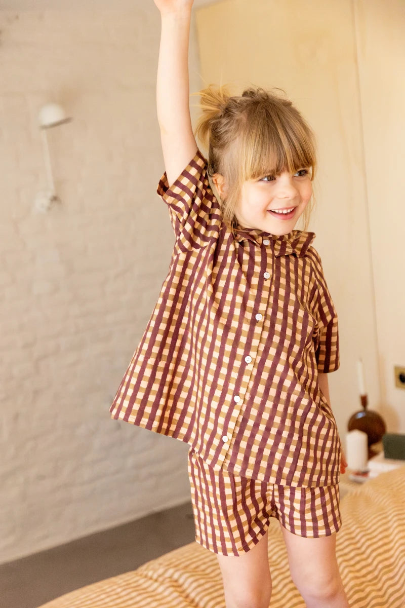 Muna Pajama Set | Earthenware Aubergine