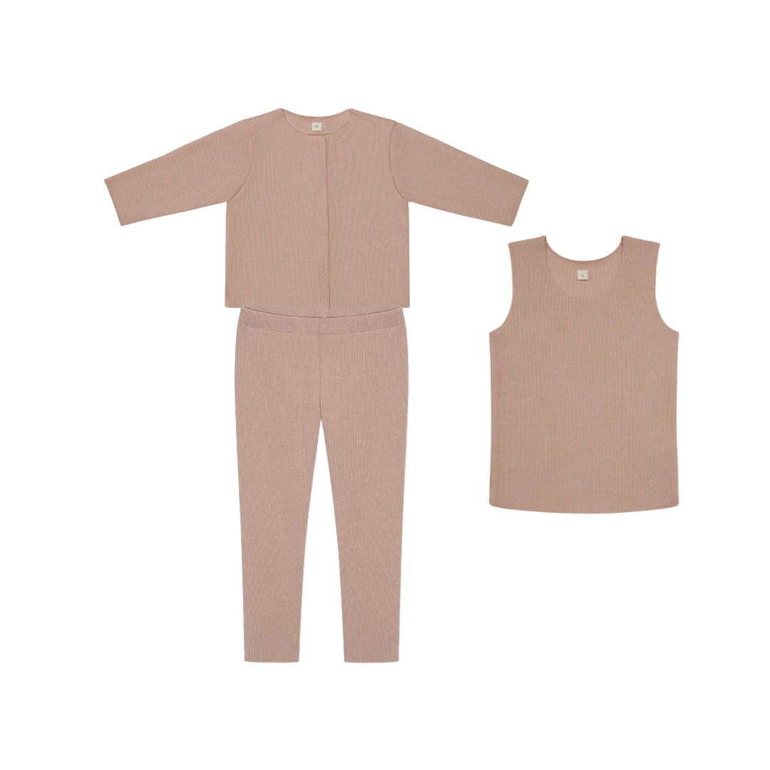 Rib Cardigan Set