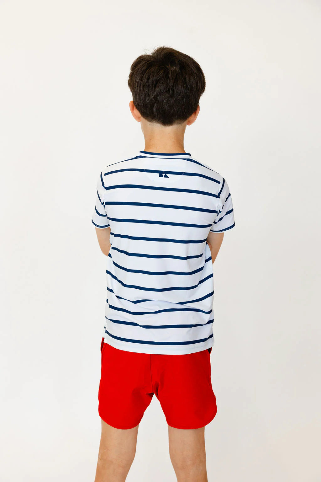 Boys Striped Practice Shirt | White/Navy