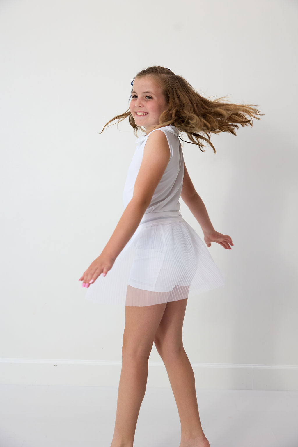 Girls Pleated Skort | White