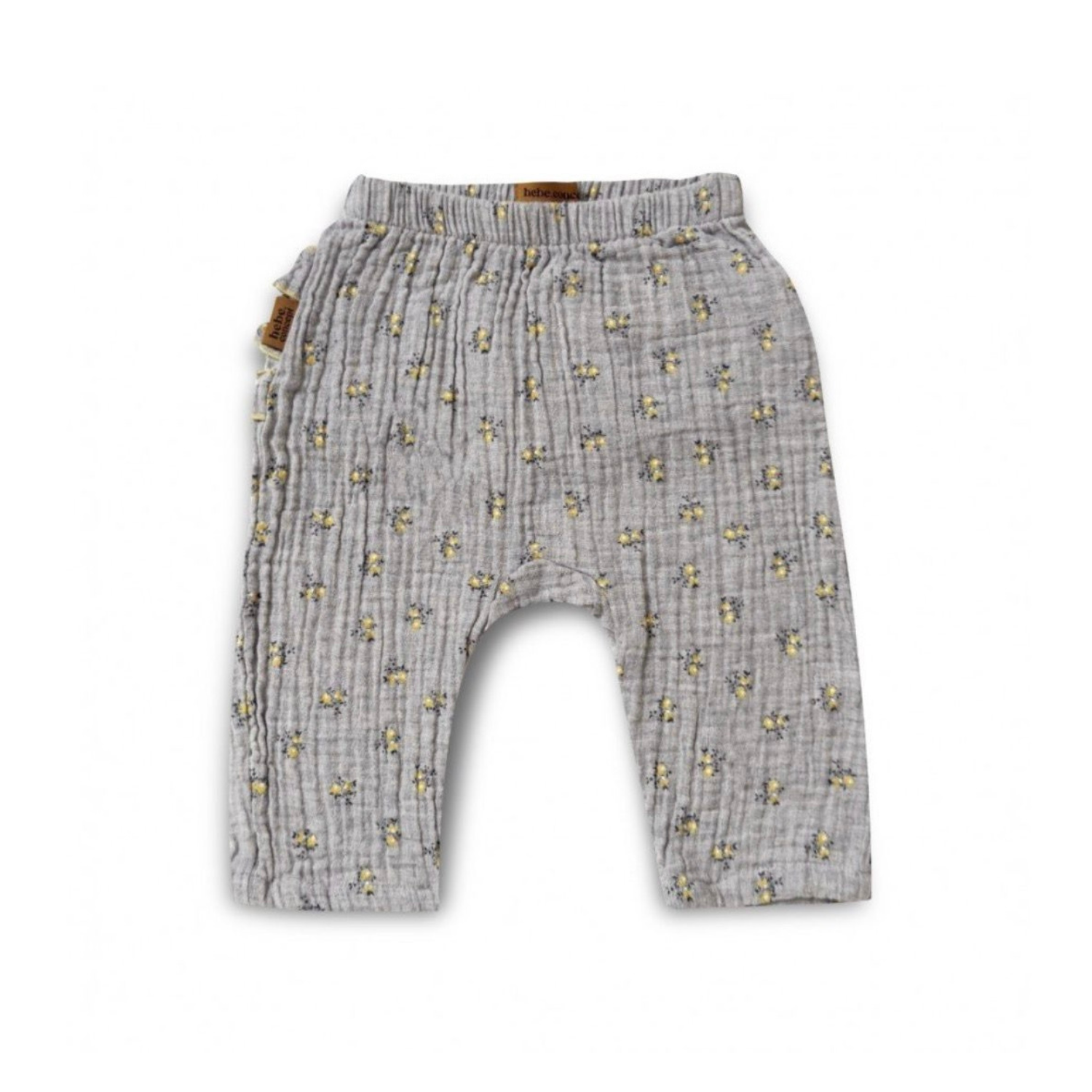 Muslin Baby Pants | Grey Floral