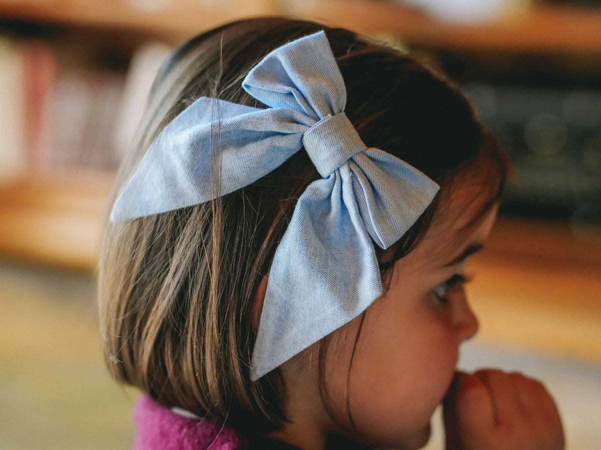 Carlotta Hair Clip | Blue Flanelle