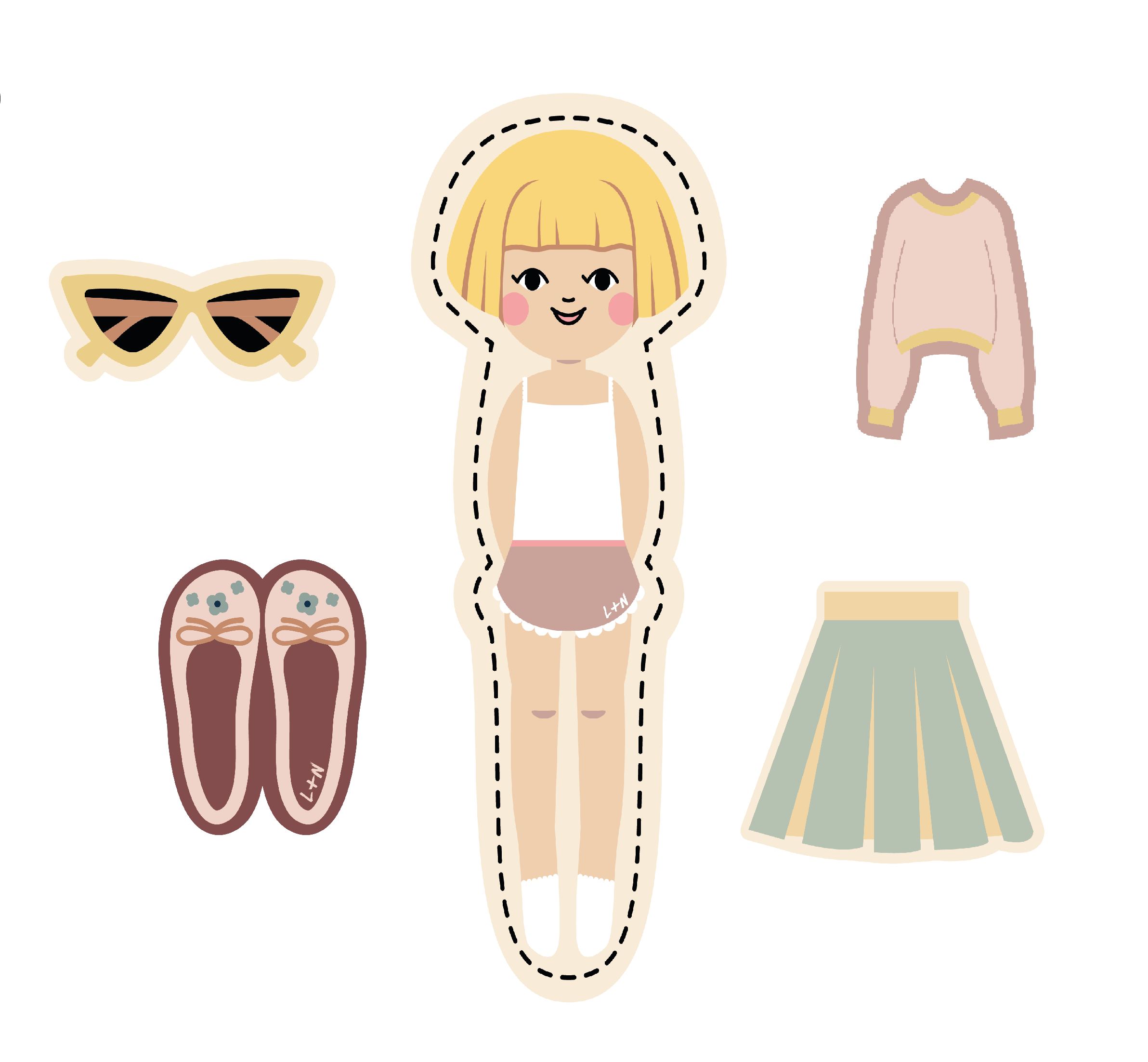 Nimix Paper Doll Girls Set