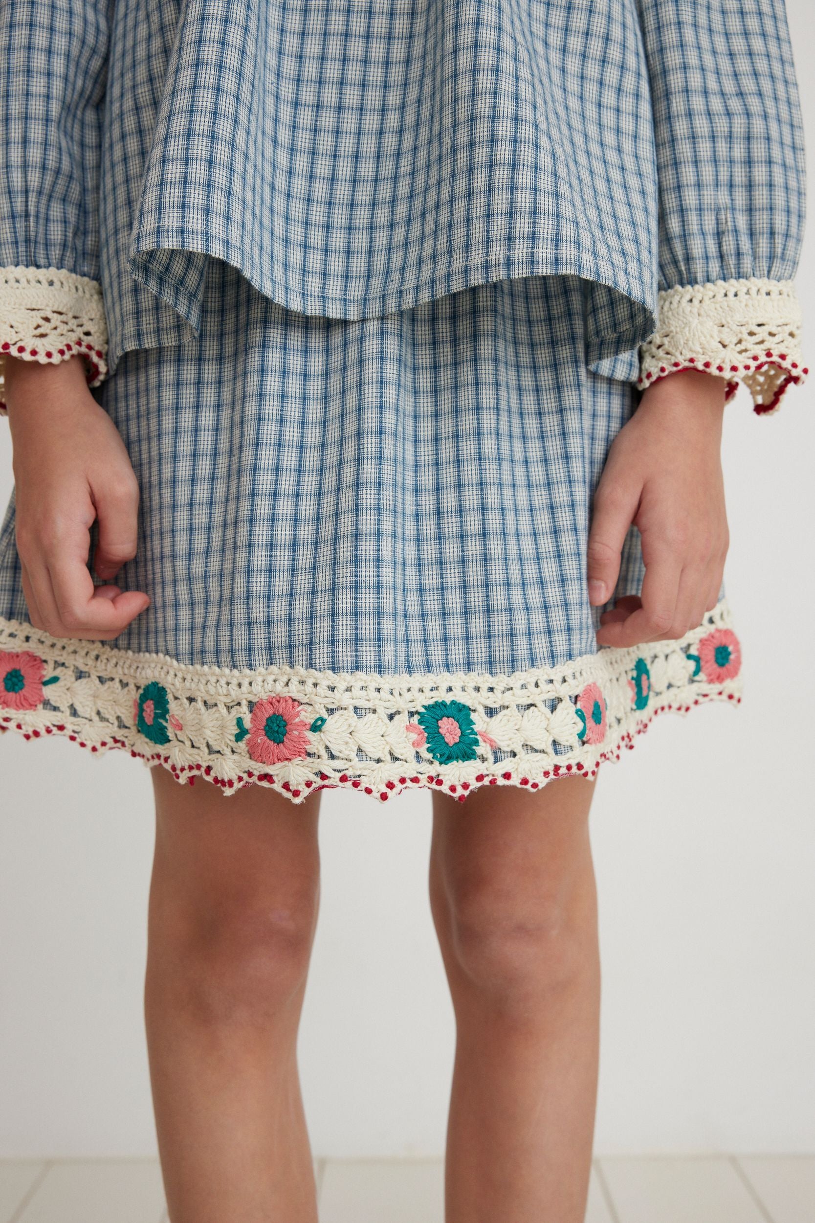 Rhea Skirt | Blue Check