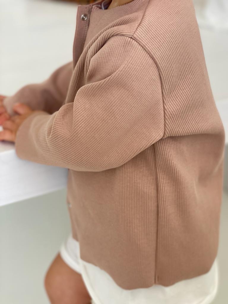 Cardigan Short Set | Nude