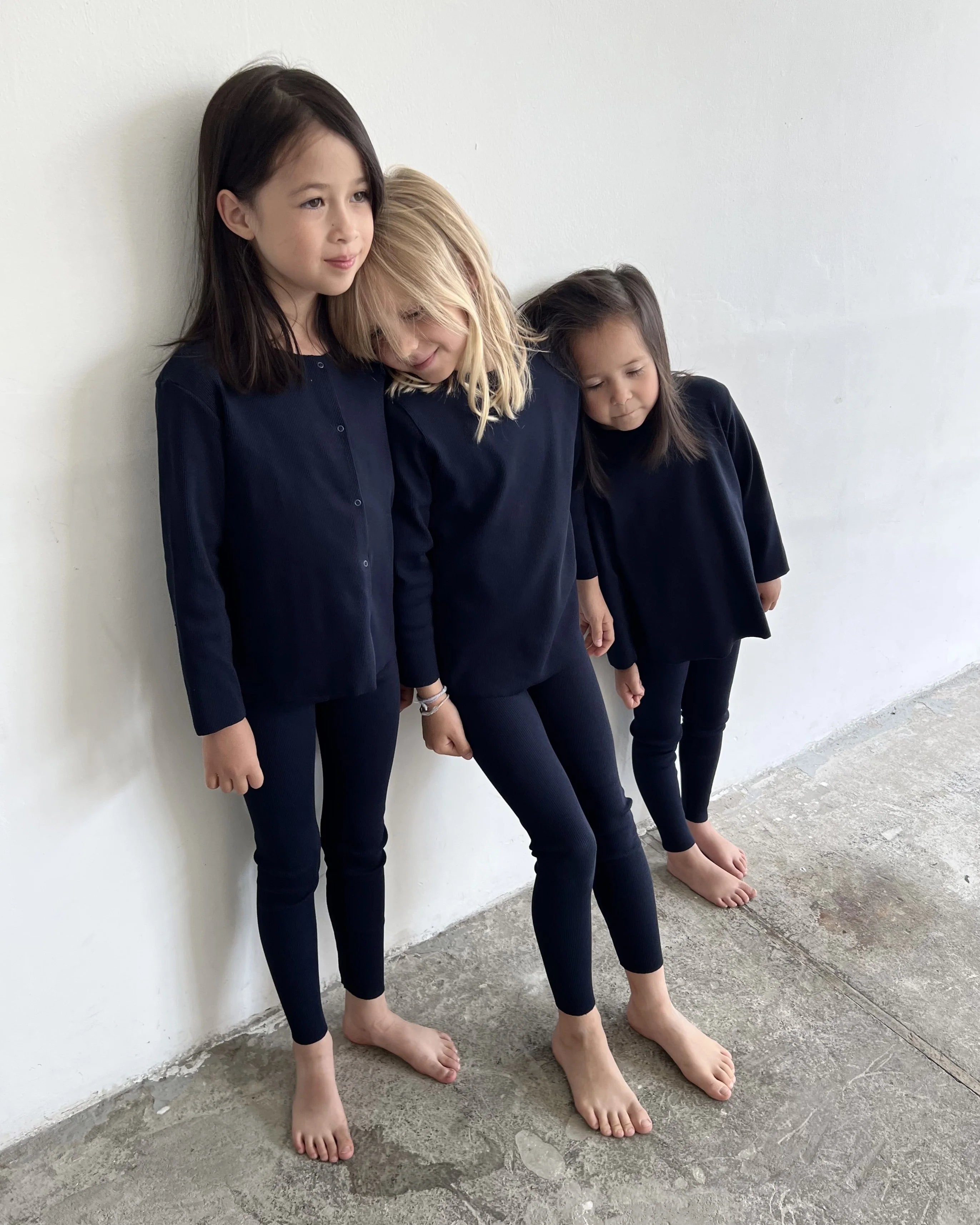 Rib Sweatshirt Set | Navy