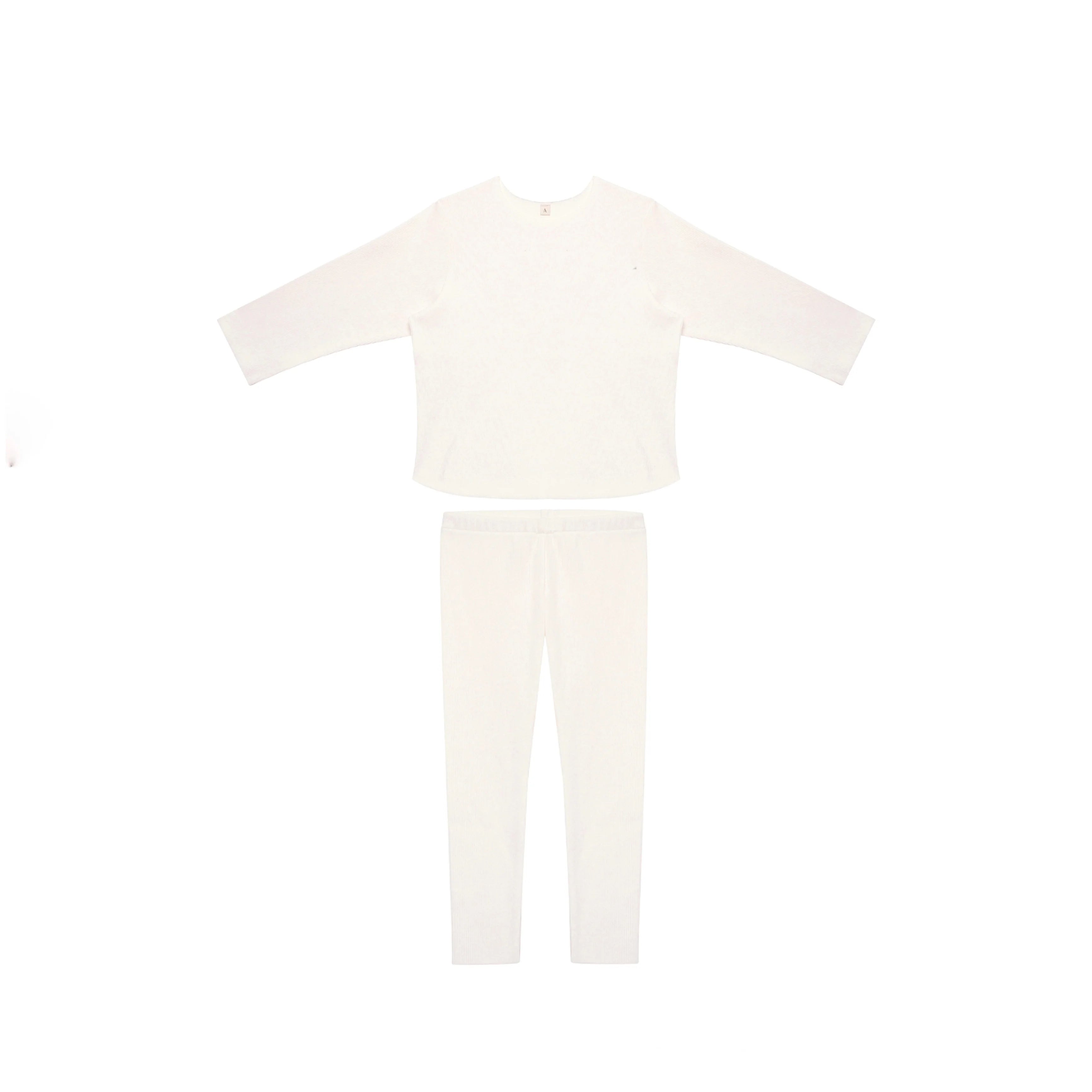 Rib Sweatshirt Set | White