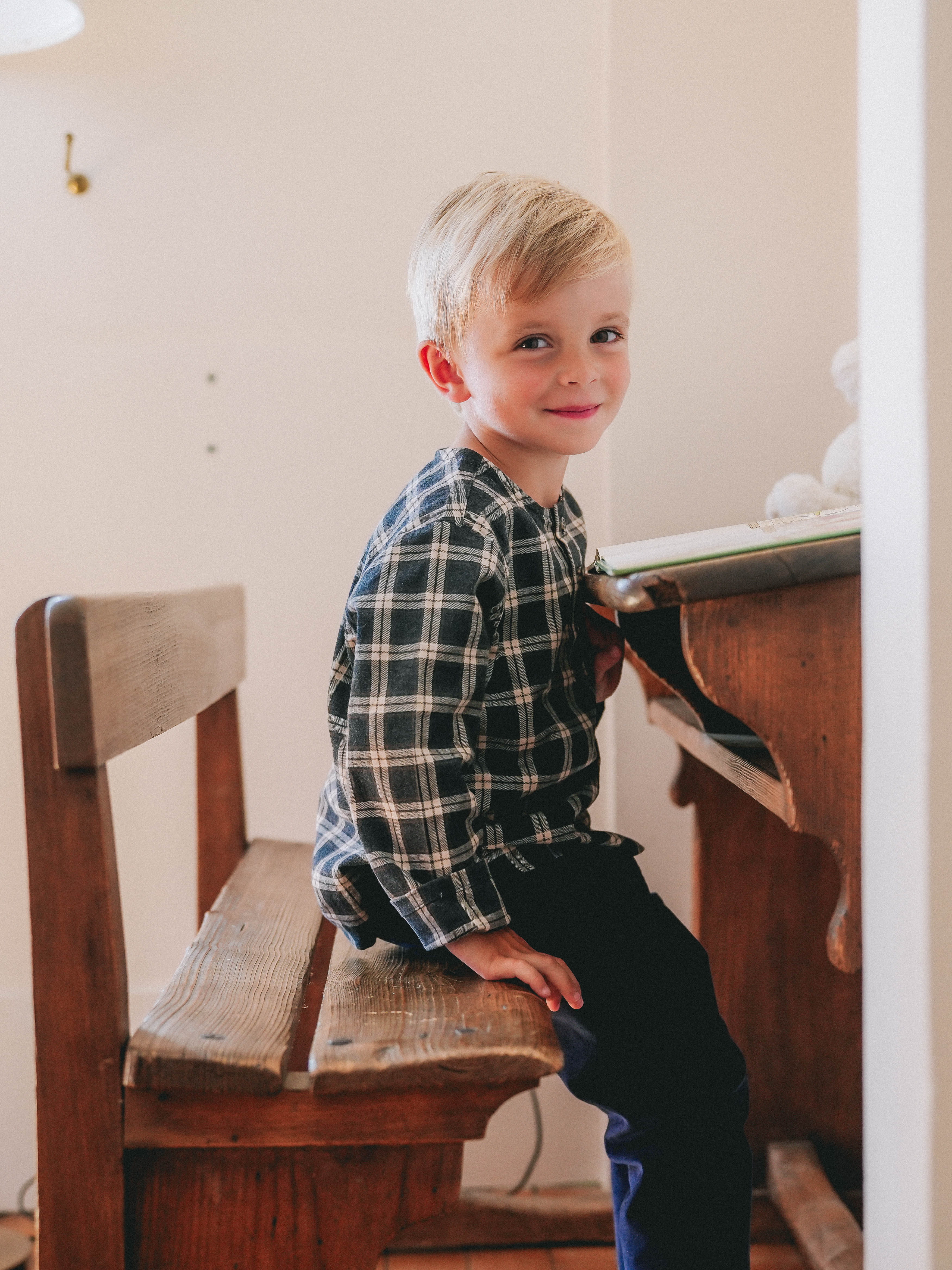 Kurta Blouse | Grey Tartan
