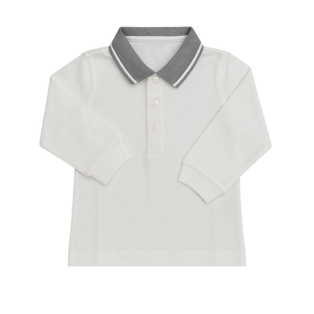 Polo Long Sleeve Shirt | Meringue/Grey
