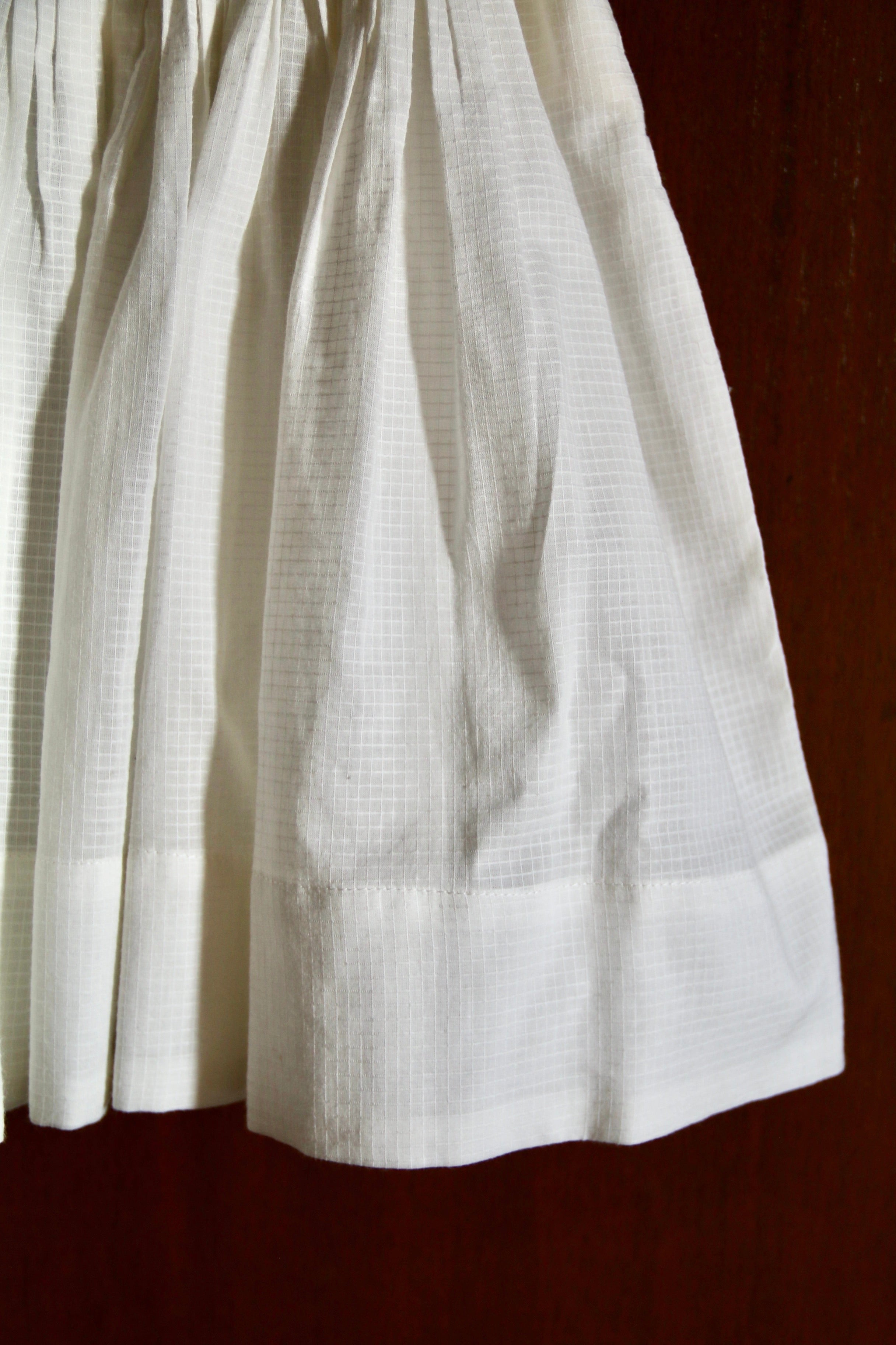 Handsmock Dress | Natural Check Voile