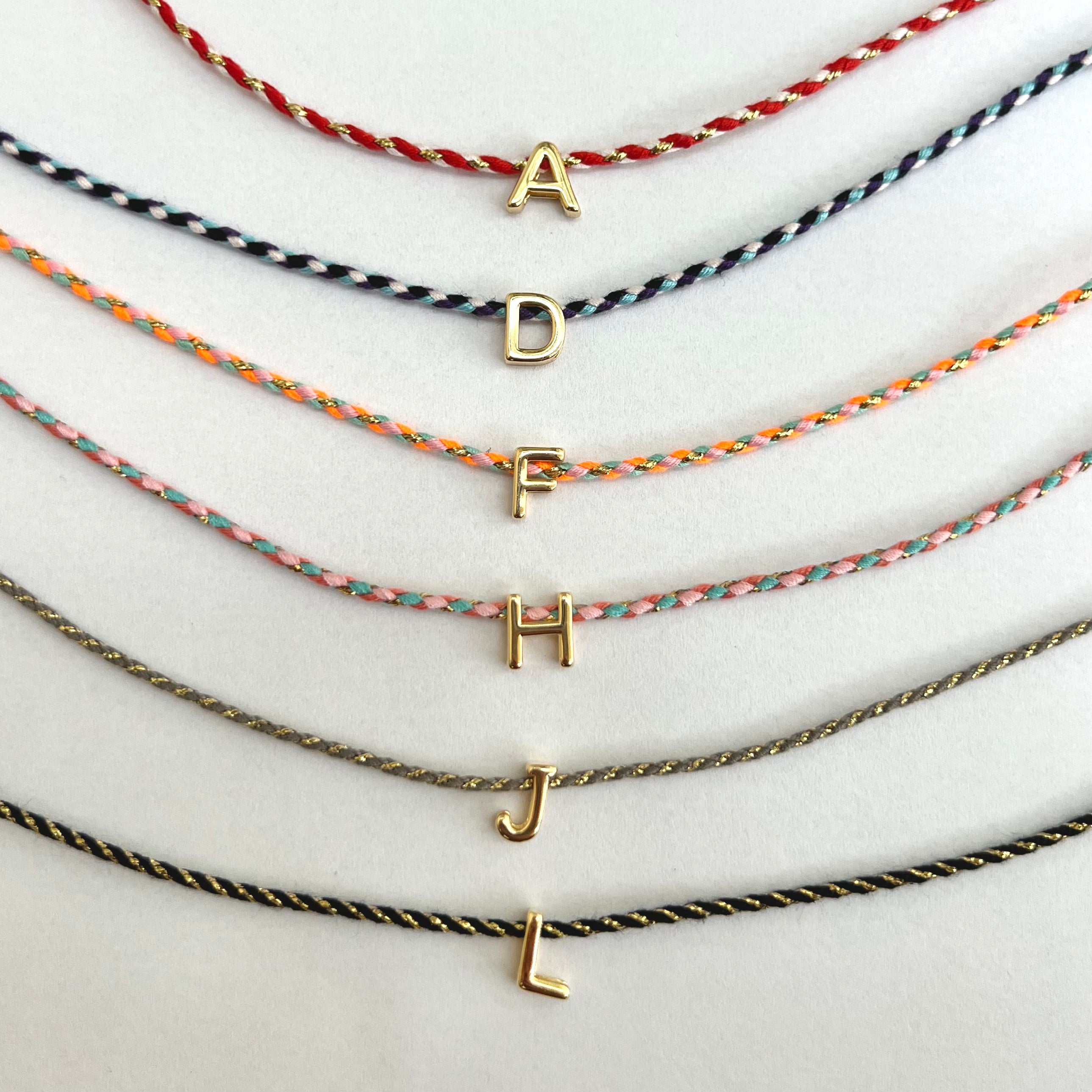 Braided Initial Necklace | Gold