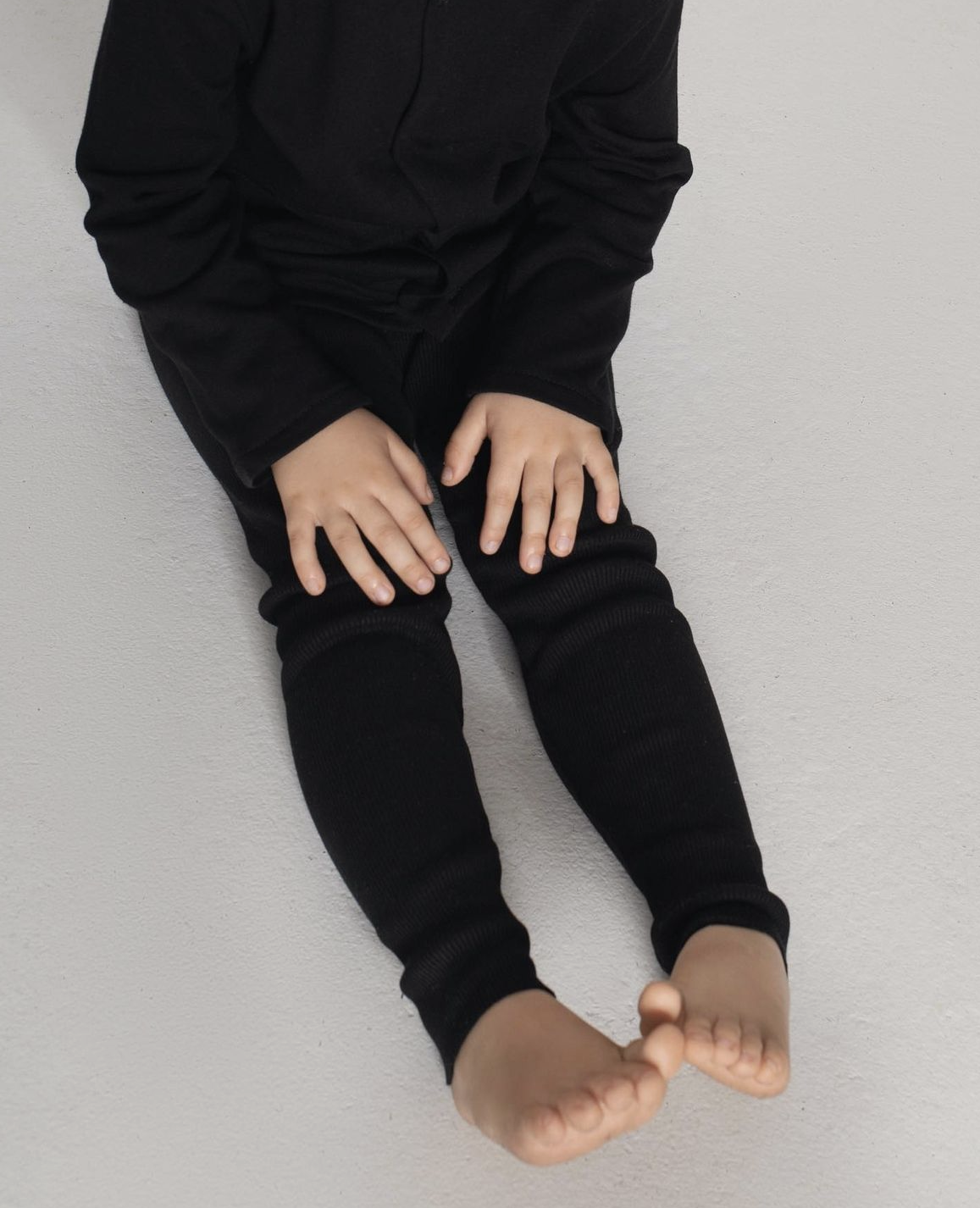 Rib Sweatshirt Set | Black