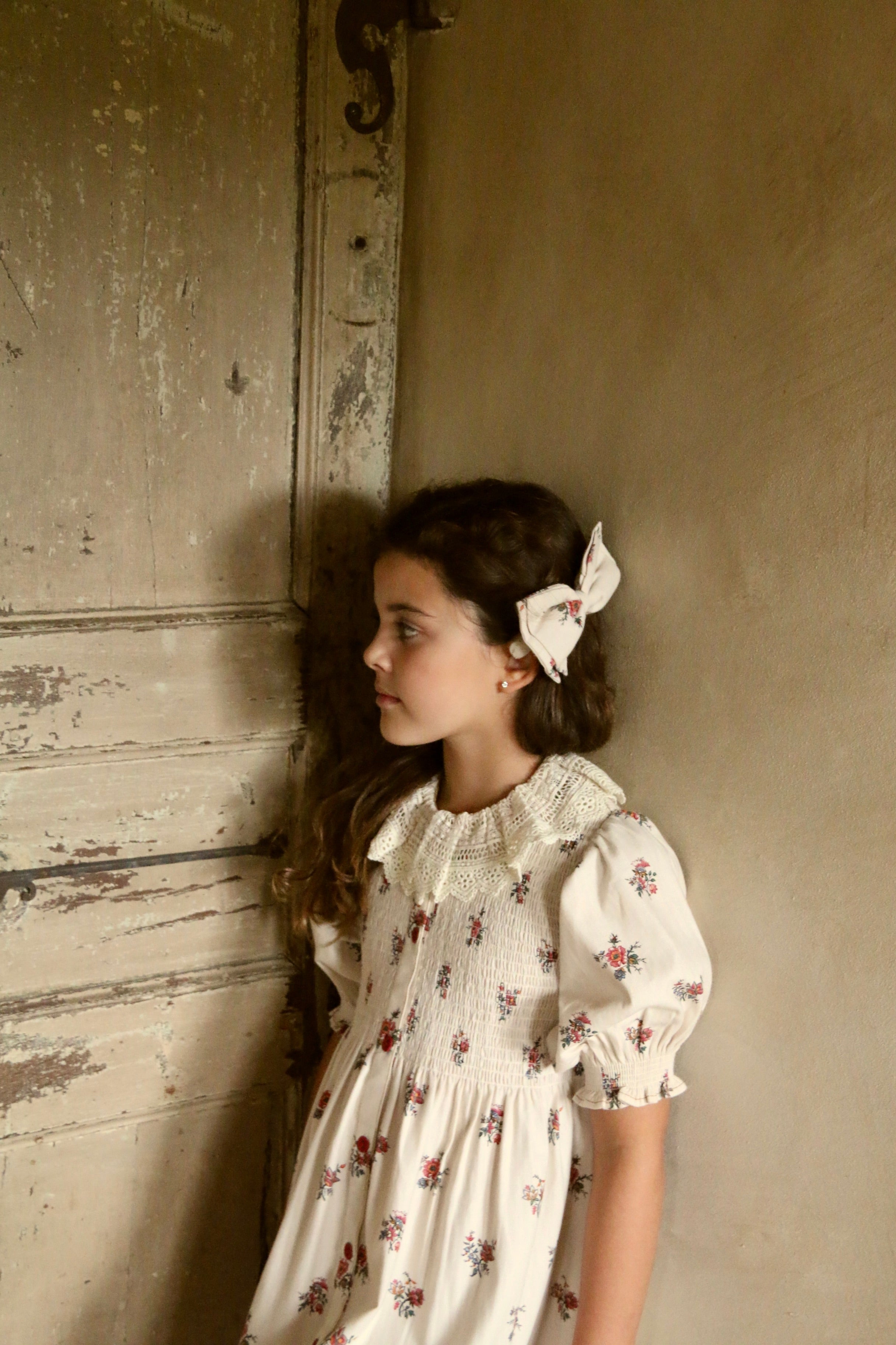 Handsmock Dress with Hair Clip | Garden Flowers
