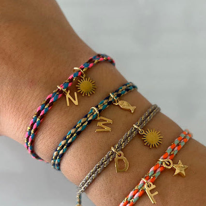 Braided Bracelets | Initial + Charm