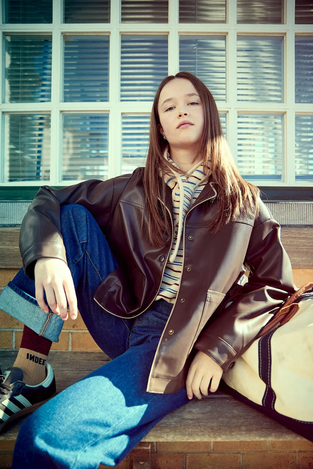 Wien Fake Leather Jacket | Coffee