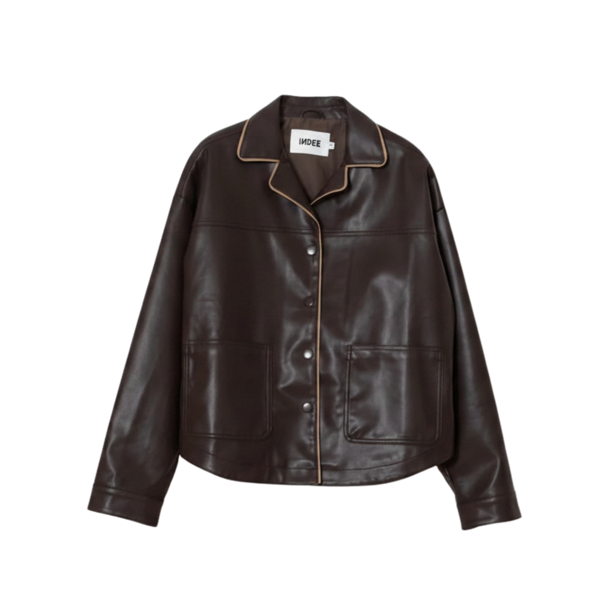 Wien Fake Leather Jacket | Coffee