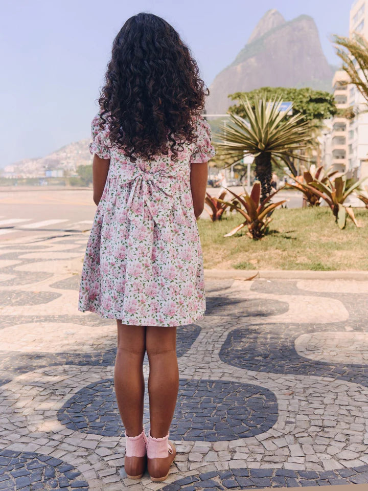 Silvana Girl Hand-Smocked Dress | Ivory Floral