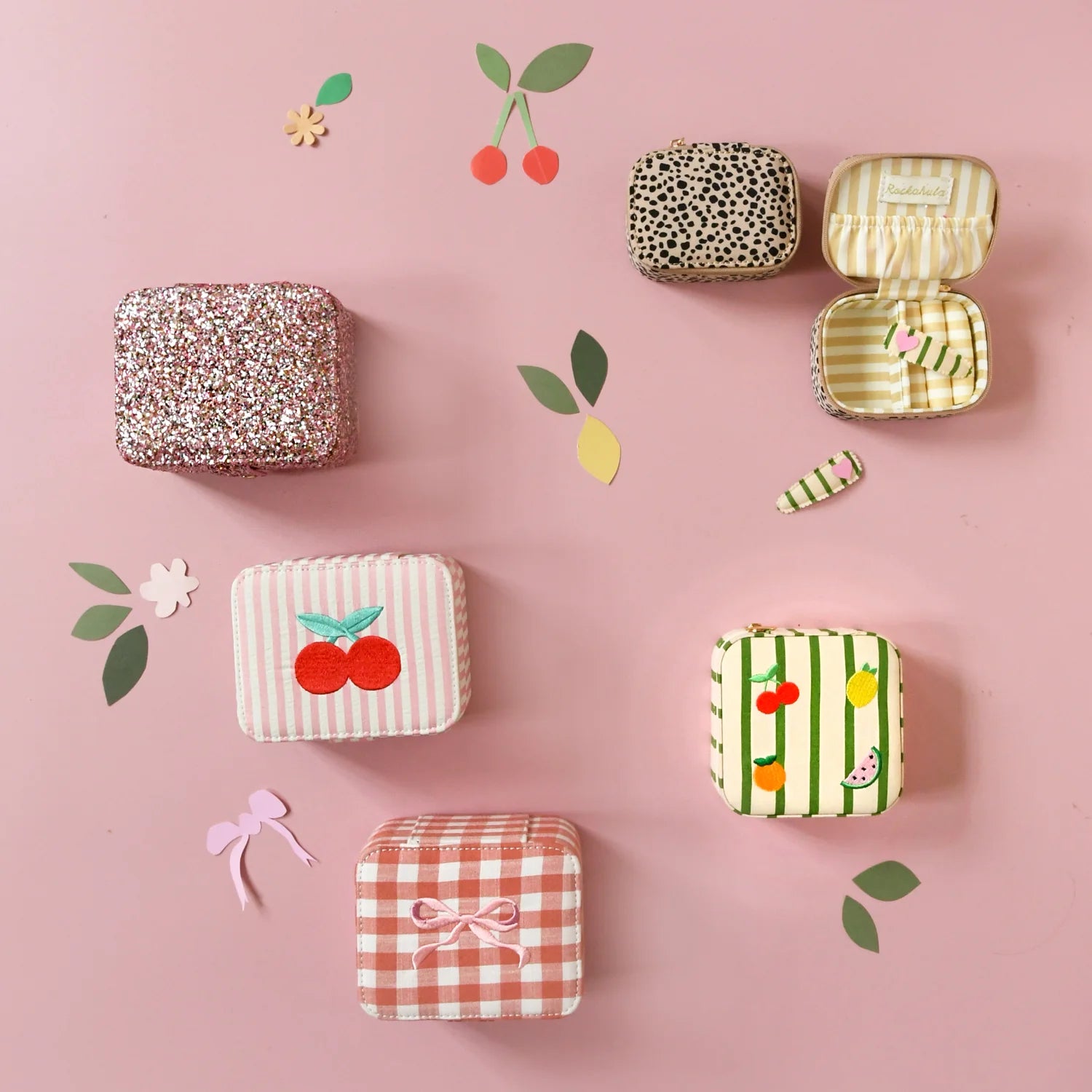Gingham Bow Jewellery Box