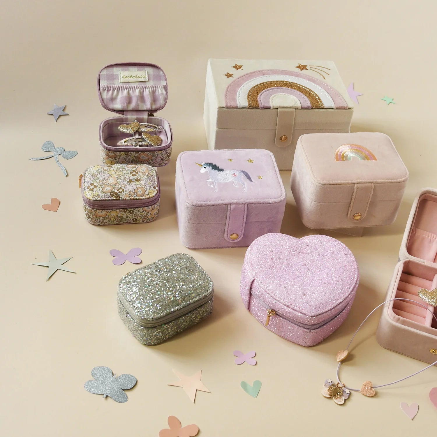Confetti Glitter Silver Mini Jewellery Box
