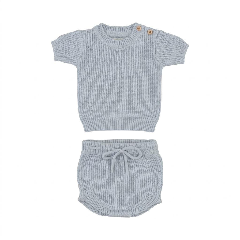Kelly Baby Set | Blue Melange Knit