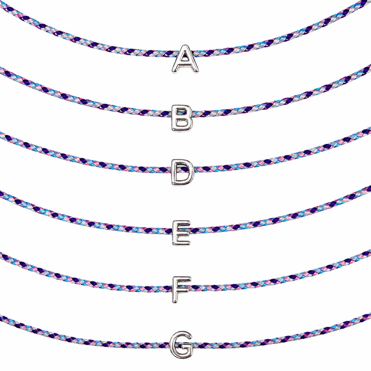 Braided Initial Necklace | Silver