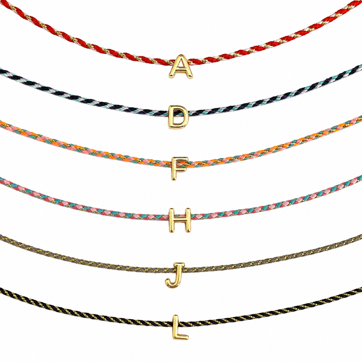 Braided Initial Necklace | Gold