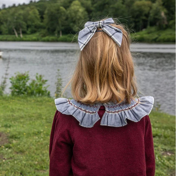 Carlotta Hair Clip | Sky Tartan